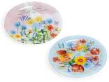 Assiette ronde en verre à décor 
