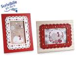 Country life wood photo frame with carved hearts