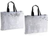 Non-woven fabric bag with silver metallic decorations
