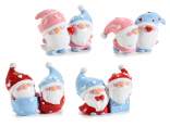 Paire de gnomes amoureux en résine colorée