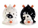 Penguin jar in colored ceramic