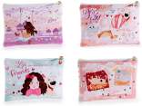 Pochette en similicuir avec fermeture éclair et imprimé