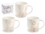 Porcelain cup with pearly champagne decorations w / gift box