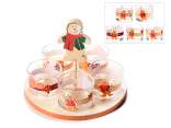Set aperitivo/portasalsas 5 tazas de vidrio con bandeja