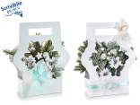 Snowflake flower basket in semi-water repellent paper