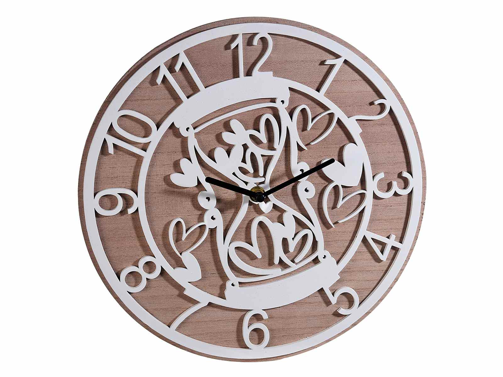 Wooden wall clock with "Time Life" decorations (51.50.10) Bianca Gift