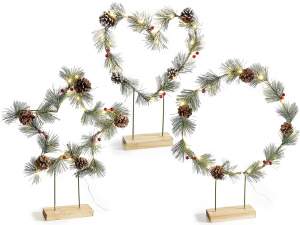 Wood decorations with lights
