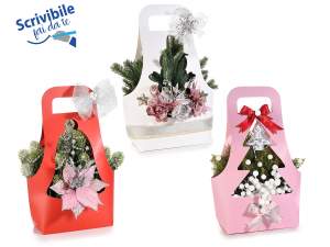 Artificial Christmas garlands and flowers