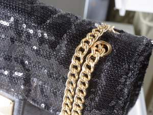 Wholesalers sequin bags shoulder strap golden chai