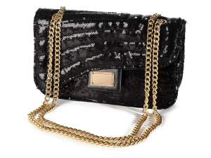 Wholesalers sequin bags shoulder strap golden chai