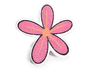 Fleurs bois de gros glitter adhesif