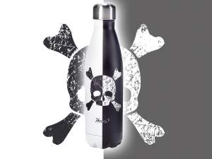 Mayorista de botellas de calaveras blancas y negra