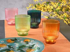 Bougeoir en verre coloré en gros