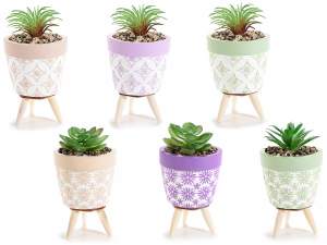 wholesale cement pots feet succulent plant