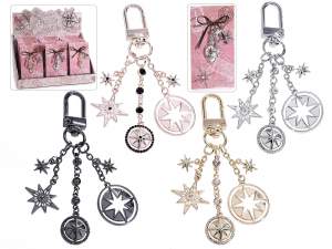 Wholesale compass rose keychain charm