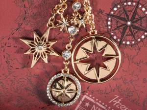 Wholesale compass rose keychain charm