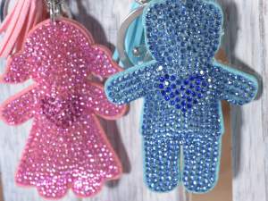 Wholesale baby blue rhinestone key holder