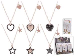vente en gros colliers tour de cou coeur étoile