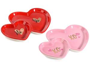 Double hearts love plate wholesale