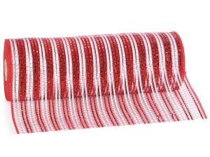 Wholesale net ribbon white red lurex