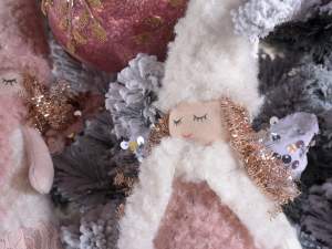 Wholesale christmas angel decoration lace fabric