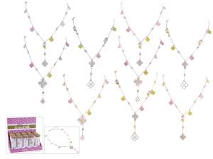 Collar de tubo de ensayo con flores de diamantes d