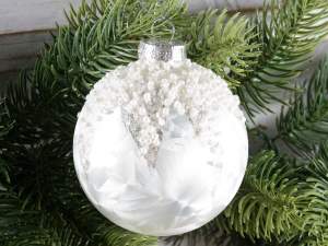 Silver glitter Christmas baubles wholesaler