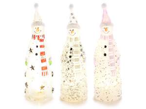 Wholesalers snowmen glass deocrato led lights
