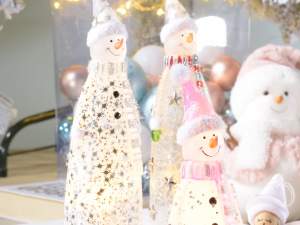 Wholesalers snowmen glass deocrato led lights