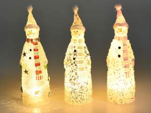 Wholesalers snowmen glass deocrato led lights