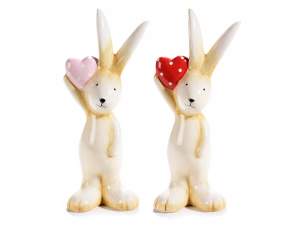 wholesale ceramic rabbit heart polka dot