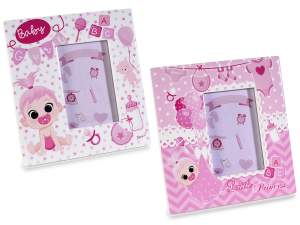 Pink baby girl birth photo frame wholesale