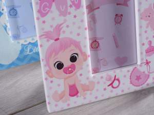 Pink baby girl birth photo frame wholesale