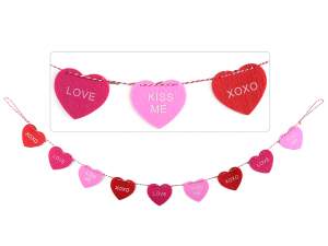 saint valentin gros coeurs feston