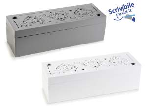 Heart perforated wooden tea box wholesaler
