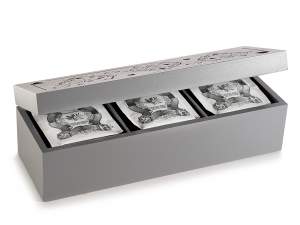 Heart perforated wooden tea box wholesaler