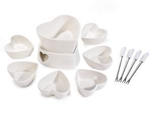 Wholesale chocolate heart fondue set