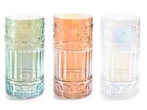 Wholesale transparent colored glass vase