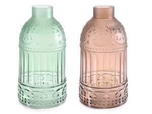 Jarrones de vidrio de colores transparentes al por