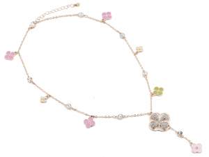 Wholesale woman rhinestone flowers test tube neckl