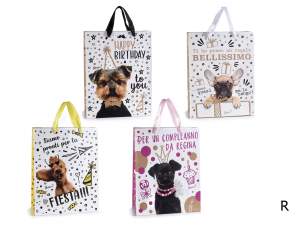 Dog design paper gift bags wholesaler