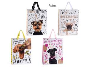 Dog design paper gift bags wholesaler