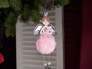 Wholesale eco fur angel christmas decoration