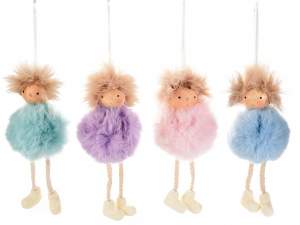 Wholesalers decorative baby girl fur pompoms