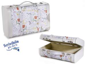 Grossiste de valises en bois blanches décorées de
