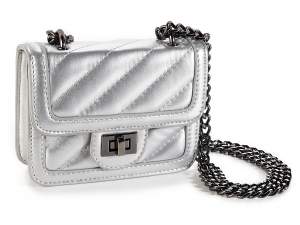 Wholesale silver leatherette mini bag
