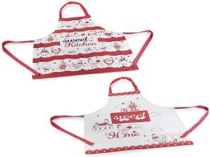 Delantal de cocina 100% algodón con bolsillo con decoración