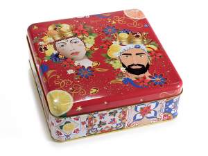 Wholesale metal box Testa di Moro majolica