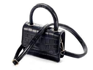 Wholesalers mini bag black crocodile leatherette b