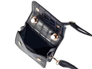 Wholesalers mini bag black crocodile leatherette b